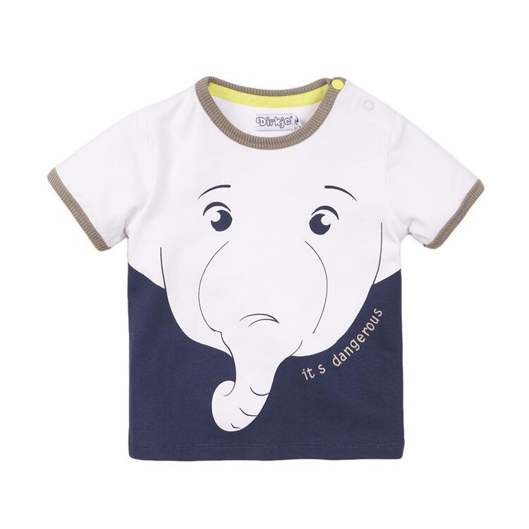 DIRKJE Tričko kr. rukáv 80 White+Navy Dirkje