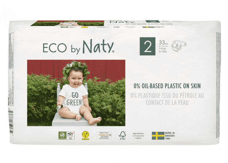 3x ECO BY NATY Pleny jednorázové 2 (3-6 kg) 33 ks Naty Nature Babycare