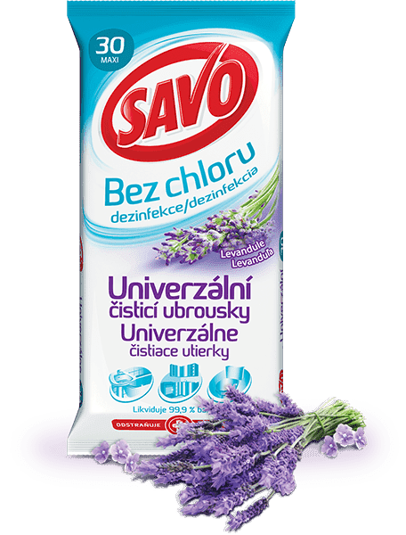 3x SAVO Čisticí ubrousky Levandule 30 ks Savo