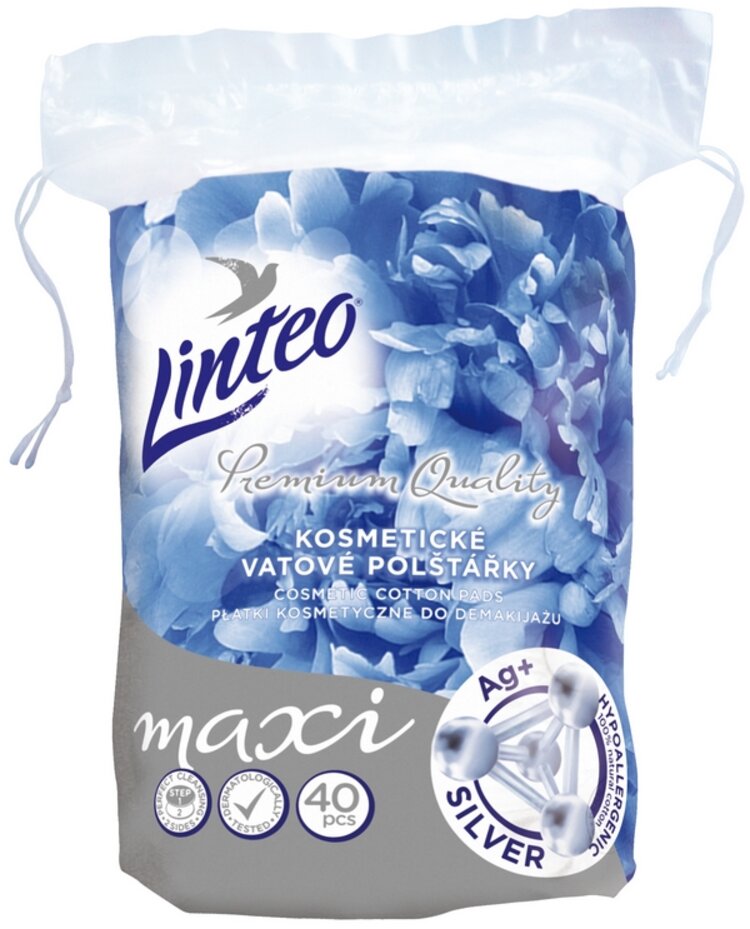 LINTEO Premium Vatové polštářky maxi 40 ks Silver LINTEOBABY
