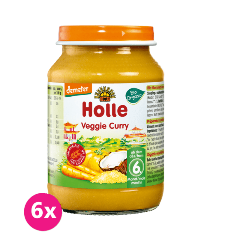 6x HOLLE Bio Organic Vegetariánské kari (6 m+)