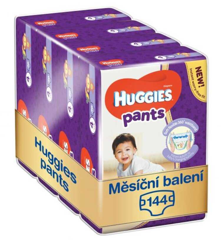 HUGGIES Pants Kalhotky plenkové jednorázové 4 (9-14 kg) 144 ks - MĚSÍČNÍ ZÁSOBA Huggies