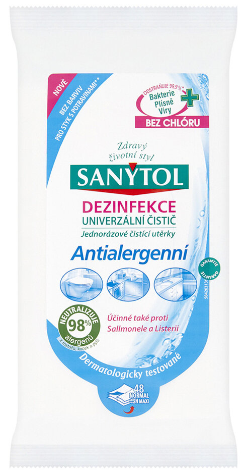 SANYTOL Antialergenní univerzální čisticí utěrky 24 ks Sanytol