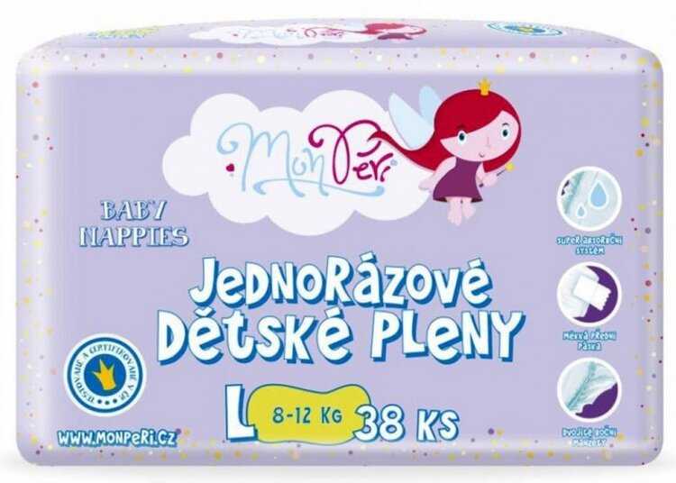 MONPERI Klasik Pleny jednorázové L (8-12 kg) 38 ks Monperi