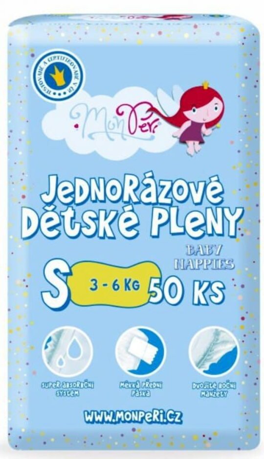 MONPERI Klasik Pleny jednorázové S (3-6 kg) 50 ks Monperi