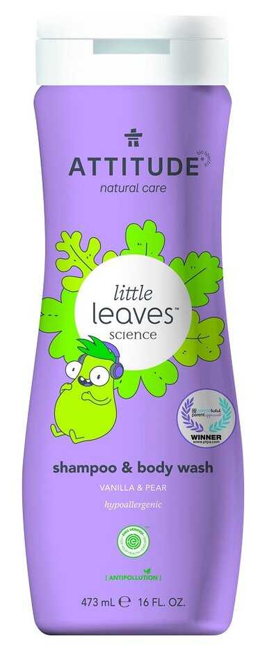 ATTITUDE Dětské tělové mýdlo a šampon (2v1) Little leaves s vůní vanilky a hrušky 473 ml Attitude