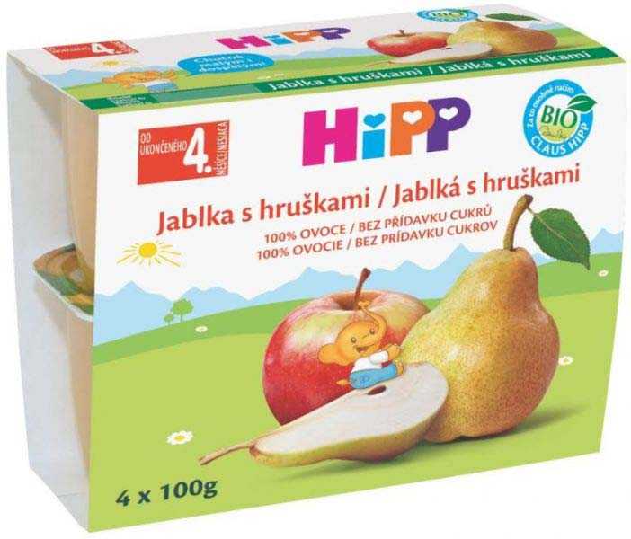 6x HiPP BIO jablkový s hruškami (4x100 g) - ovocný příkrm HiPP