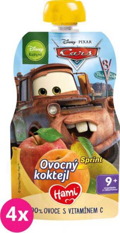 4x HAMI Disney Cars ovocná kapsička Sprint Ovocný koktejl 110 g