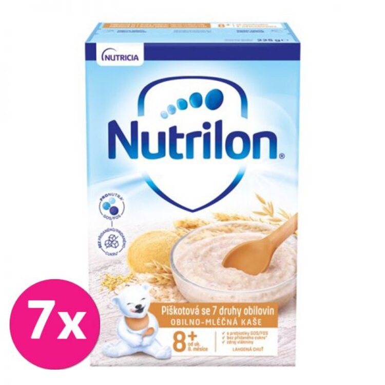 7x NUTRILON Pronutra® Piškotová kaše se 7 druhy obilovin 225 g