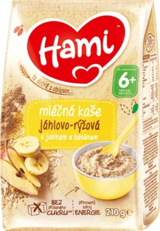 Hami jáhlovo-rýžová s jablkem a banánem od ukončeného 6. měsíce 210g Hami