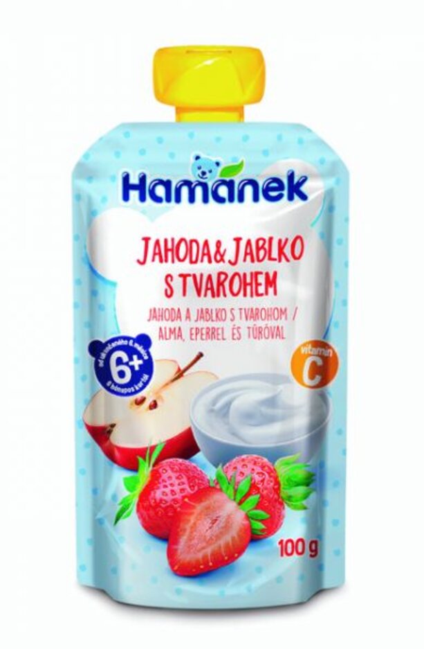 HAMÁNEK Jahoda & jablko s tvarohem 100 g Hamánek