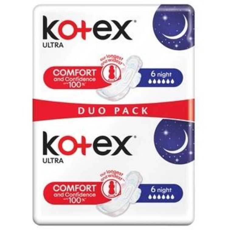 KOTEX Vložky UT Night Duo Pak 12 ks Kotex