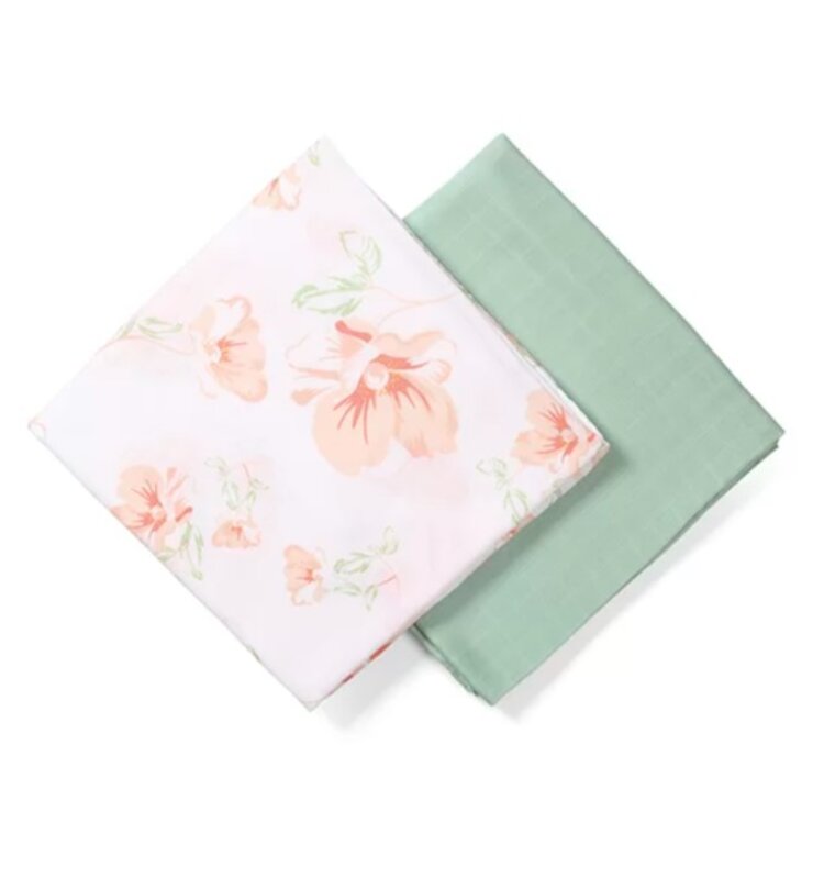 BABYONO Pleny mušelínové Bamboo 120 x 120 cm 2 ks Tropic Flower BabyOno