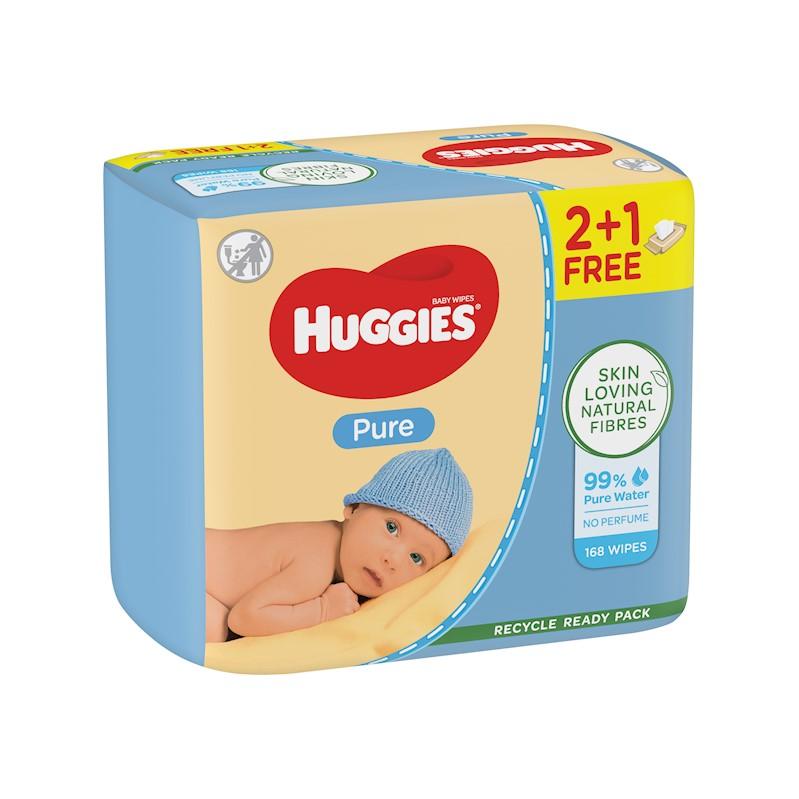 HUGGIES Vlhčené ubrousky Pure Triplo 56x3 ks Huggies