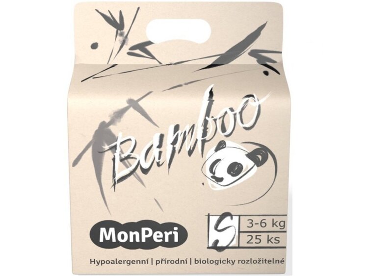 MONPERI Bamboo Pleny jednorázové eko S (3-6 kg) 25 ks Monperi