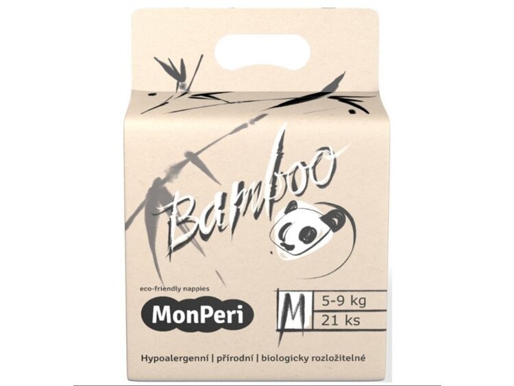 MONPERI Bamboo Pleny jednorázové eko M (5-8 kg) 21 ks Monperi