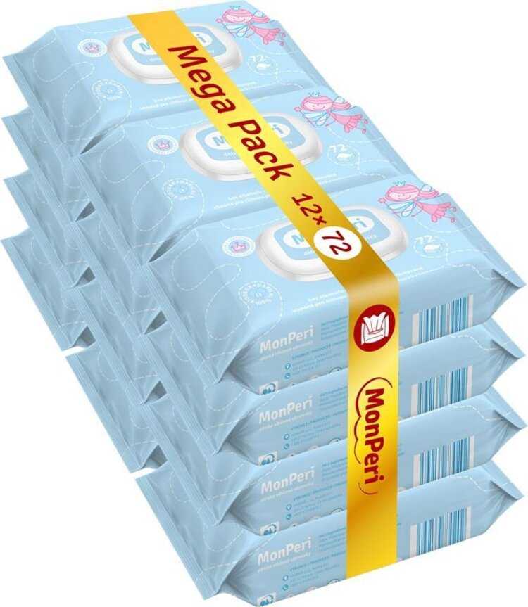 MONPERI Vlhčené ubrousky 72 ks Mega Pack Monperi