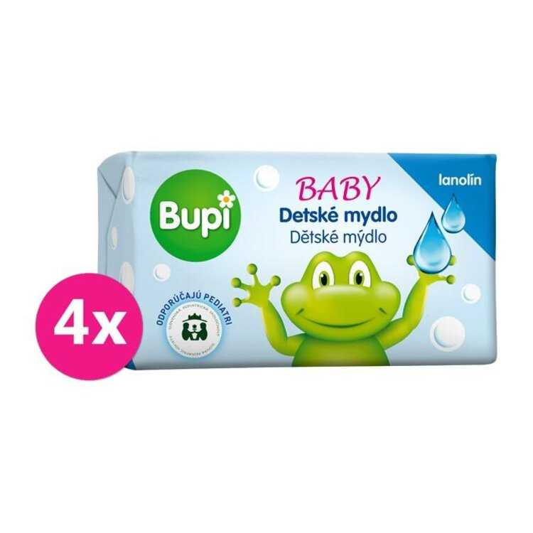 4x BUPI Baby Dětské mýdlo s lanolínem 100 g Bupi