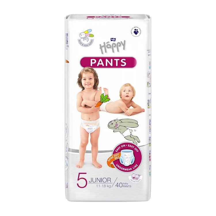 BELLA HAPPY Pants Kalhotky plenkové jednorázové 5 Junior (11-18 kg) 40 ks Bella Baby Happy