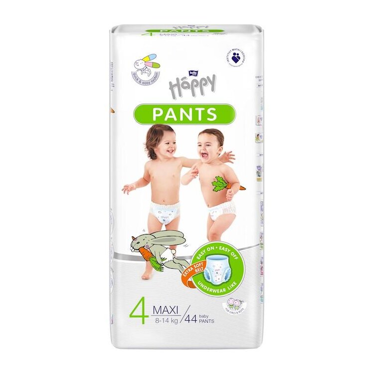 BELLA HAPPY Pants Kalhotky plenkové jednorázové 4 Maxi (8-14 kg) 44 ks Bella Baby Happy