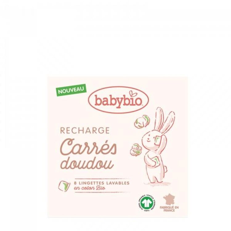 BABYBIO Hygienické žínky z BIO bavlny (8 ks) doplňovací sada Babybio