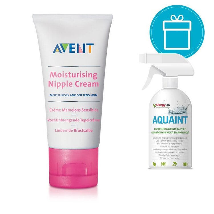 Philips AVENT Krém na bradavky 30 ml + AQUAINT 500 ml Aquaint