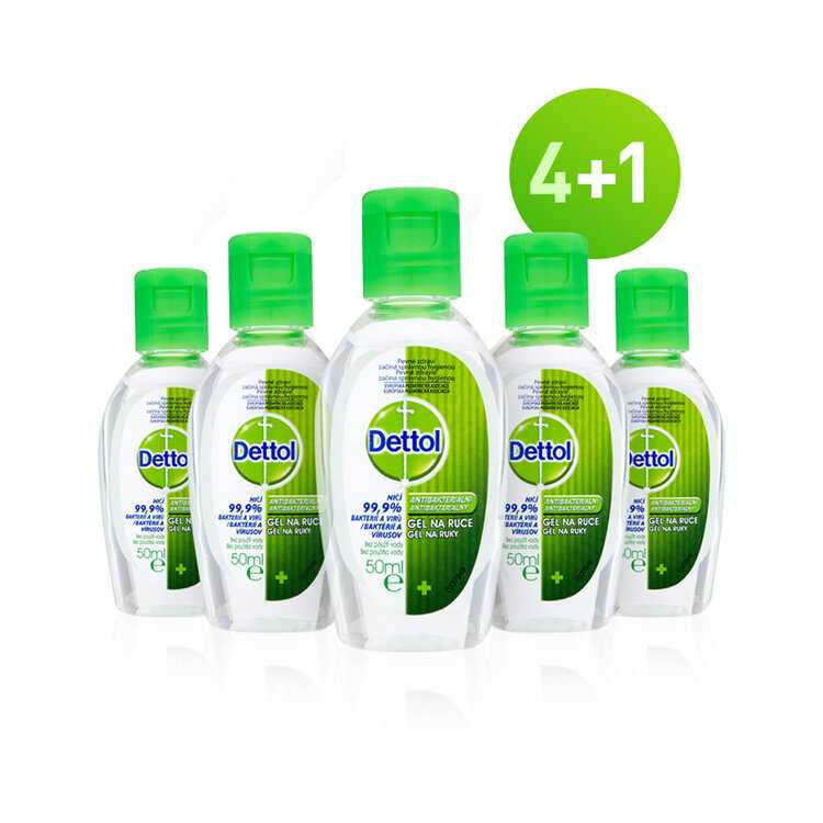 DETTOL Gely na ruce antibakteriální 5 x 50 ml (4+1) Dettol