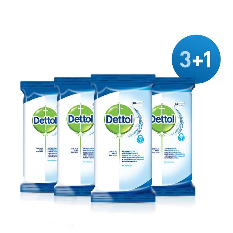 DETTOL Ubrousky na povrchy antibakteriální 4 x 84 ks (3+1) Dettol