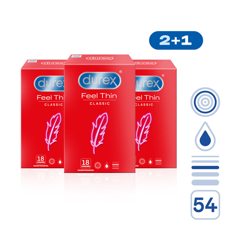 DUREX Feel Thin Classic pack 54 ks (2+1) Durex