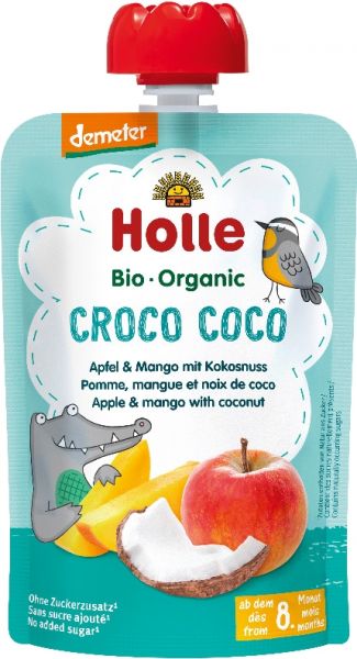6x HOLLE Croco Coco Bio ovocné pyré jablko
