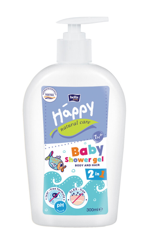 BELLA HAPPY Gel mycí Natural Care na tělo a vlasy 300 ml Bella Baby Happy