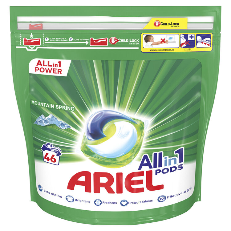 Ariel All-In-1 PODs Mountain Spring Kapsle Na Praní 46 PD Ariel