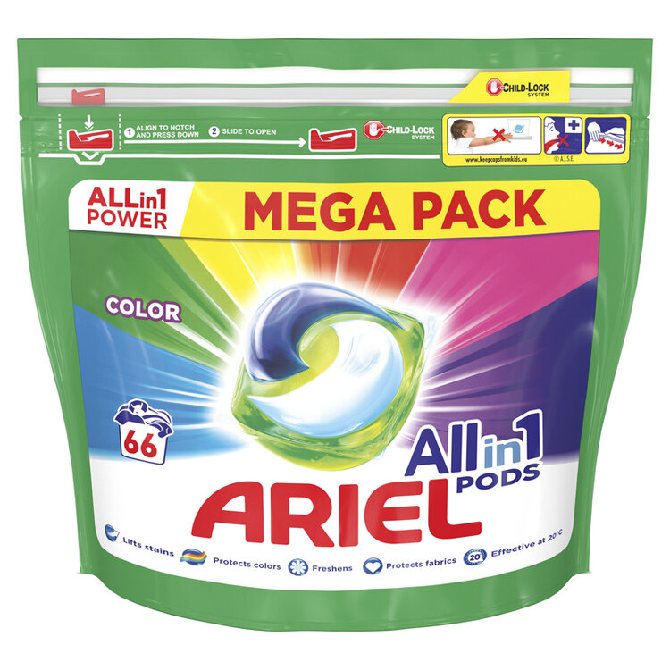 Ariel All-In-1 PODs Colour Kapsle Na Praní 66 PD Ariel