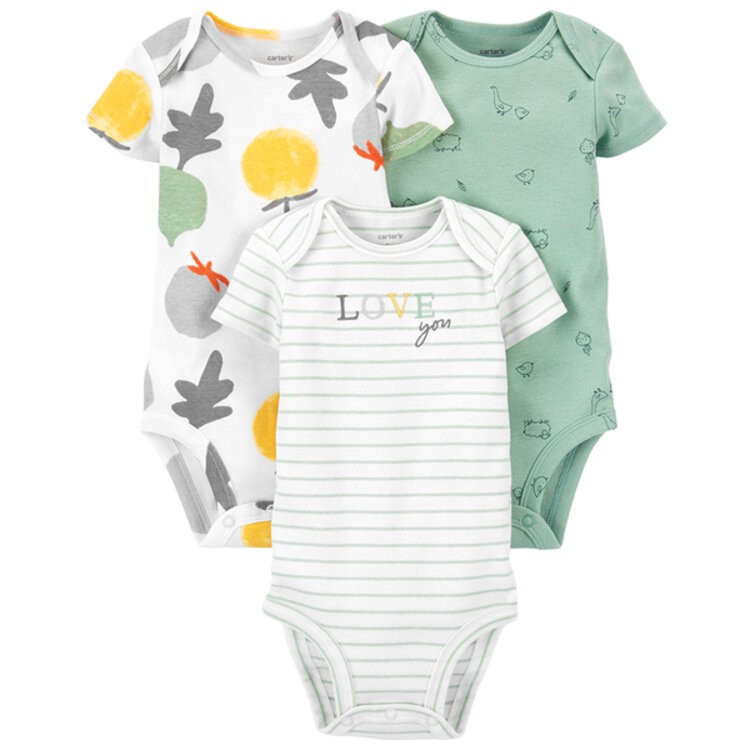CARTER'S Body krátký rukáv Veggies neutrál LBB 3 ks PRO