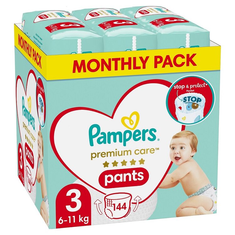 PAMPERS Premium Care 3 6-11 kg 144 ks Pampers