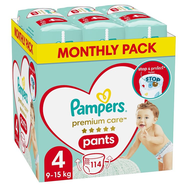 PAMPERS Premium Care 4 9-15 kg 114 ks Pampers