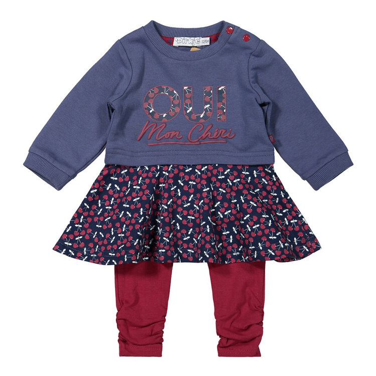 DIRKJE Set 2.d šaty + legíny Blue dívka 62 Dirkje