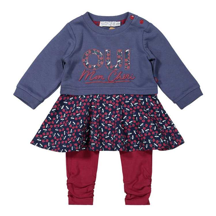 DIRKJE Set 2.d šaty + legíny Blue dívka 56 Dirkje