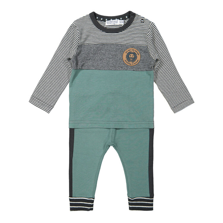 DIRKJE Set 2.d tričko dl. rukáv + kalhoty Lev Mint chlapec 74 Dirkje