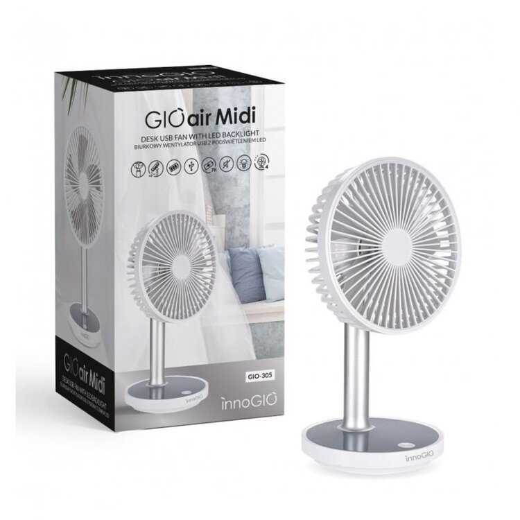 INNOGIO Ventilátor stolní GIOair Midi podsvícením a USB Innogio