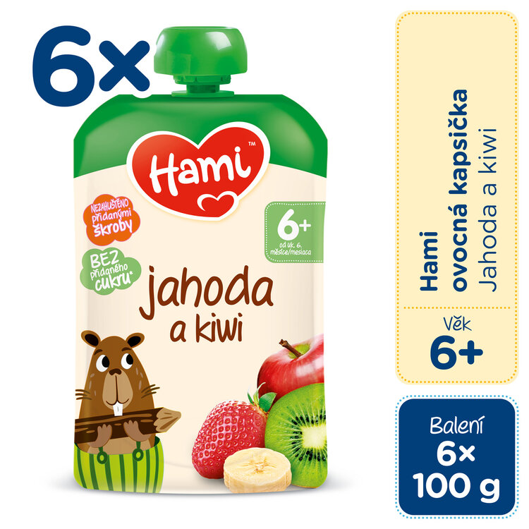 6x HAMI Kapsička ovocná Kiwi