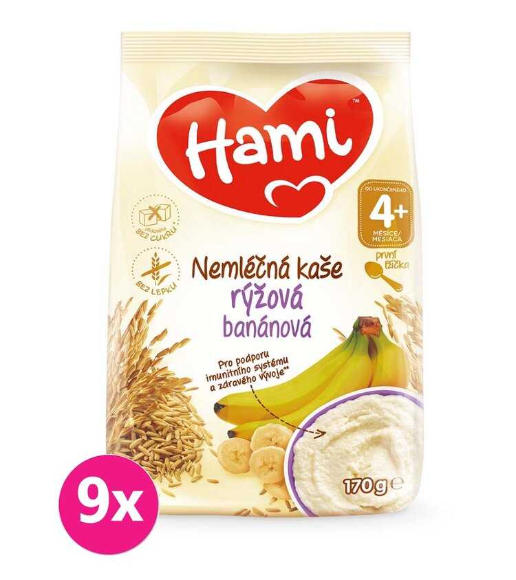 9x HAMI Nemléčná kaše rýžová banánová 170 g Hami