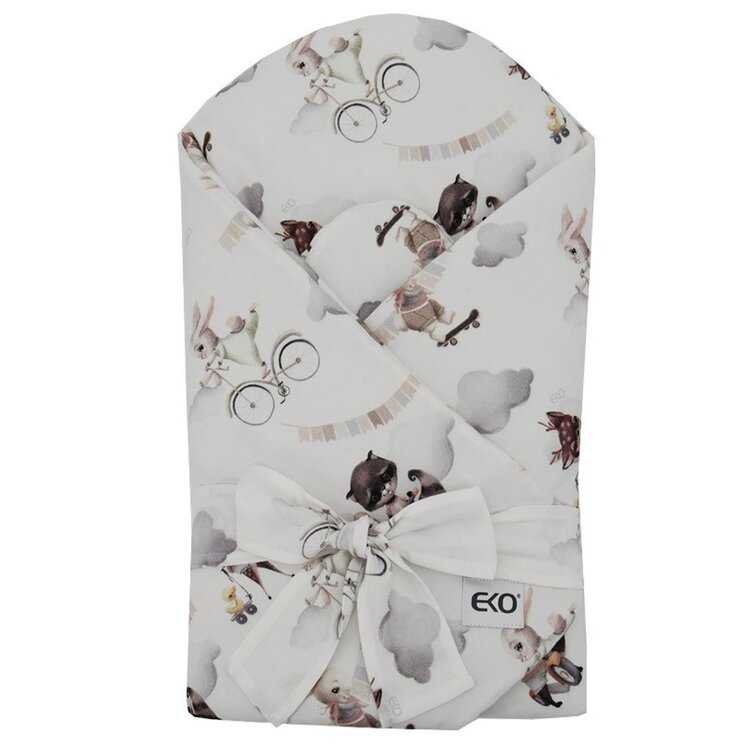 EKO Zavinovačka bambusová s potiskem a kokosovou vyjímatelnou vložkou Play World 75x75cm Eko