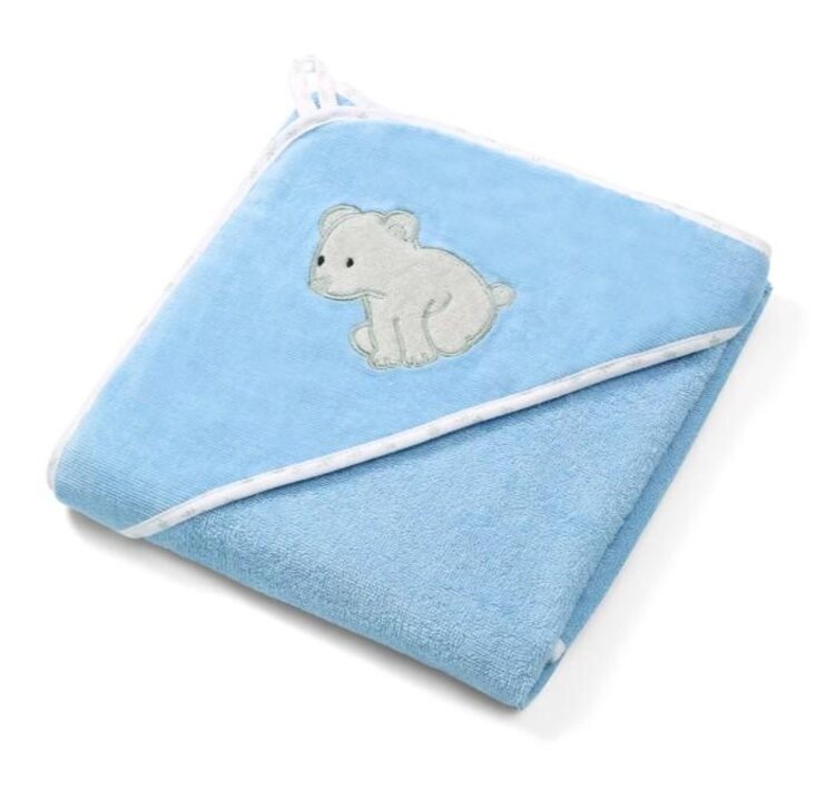BABYONO Osuška s kapucí Velour 85x85 blue BabyOno