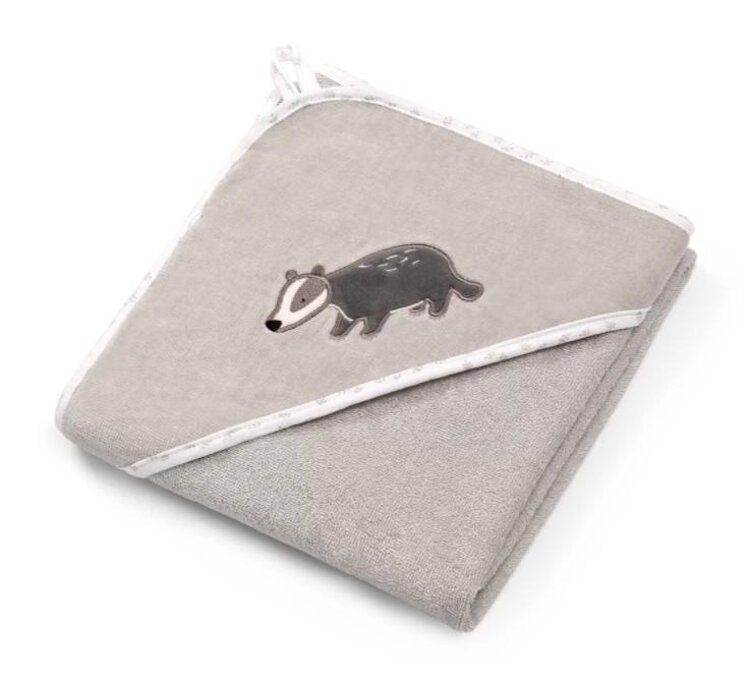 BABYONO Osuška s kapucí Velour 100 x 100 grey BabyOno