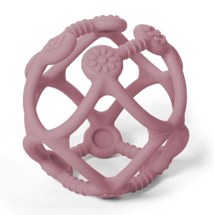 BABYONO Kousátko silikonové Ortho míček 0 m+ pink BabyOno