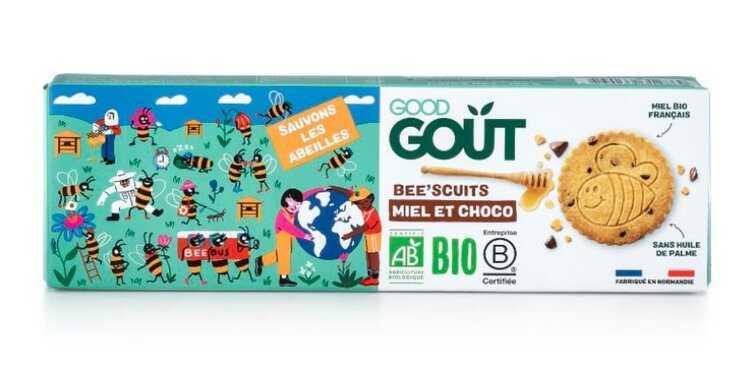 Good Gout BIO Bee´scuits sušenky s medem a kousky čokolády 100g Good Gout