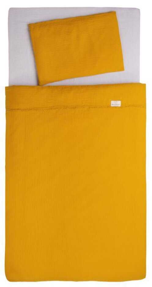 BABYMATEX Prádlo ložní Muslin světle hořčičné 3dílné Babymatex