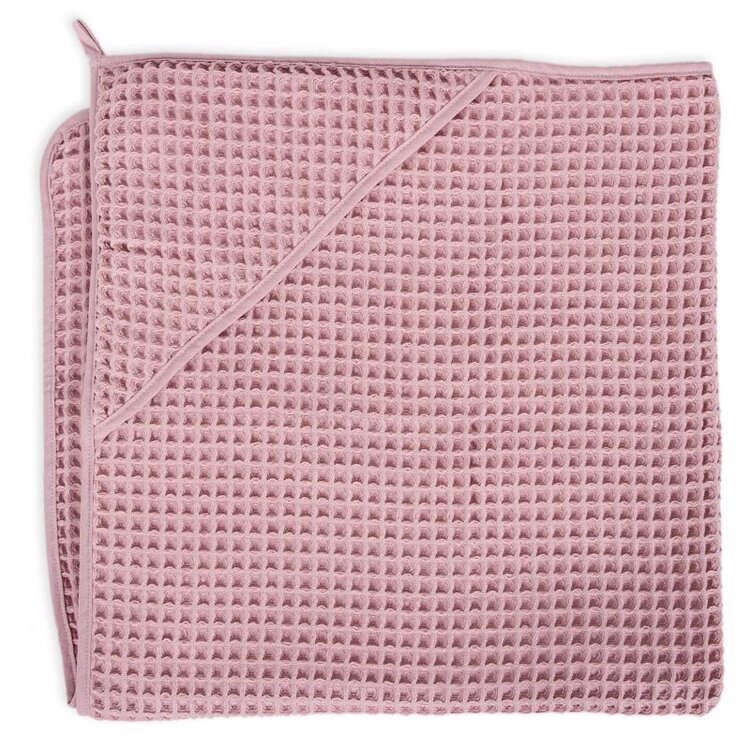 CEBA Osuška s kapucí Froté Waffle Line 100 x 100 Silver Pink Ceba Ceba