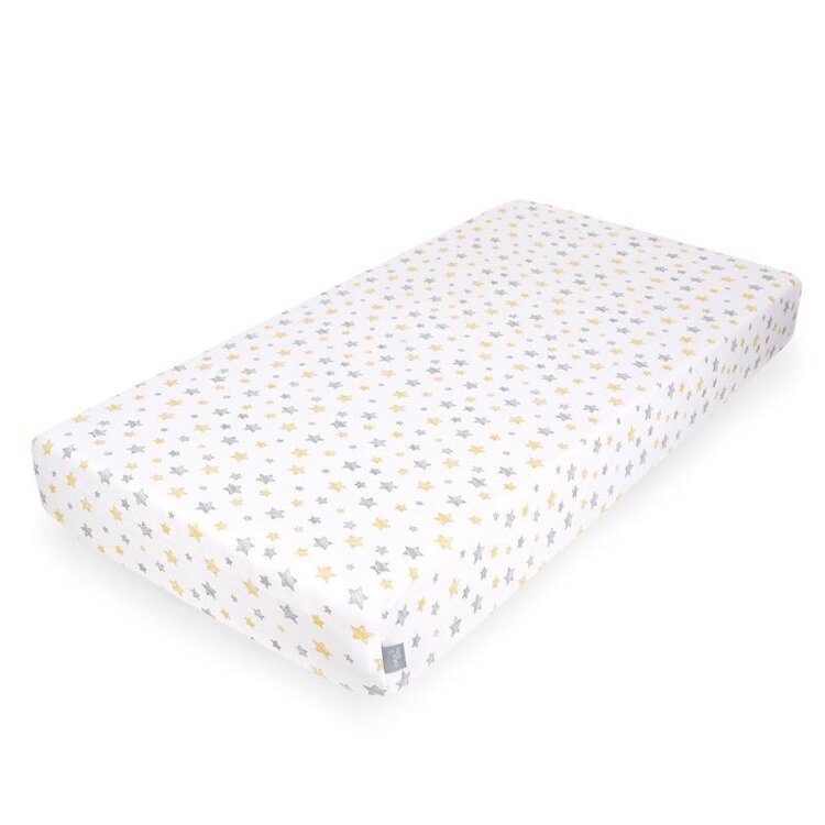 CEBA Prostěradlo Žerzej napínací s gumou 120 x 60 Yellow Stars Ceba